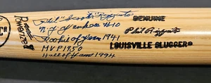 34" PHIL RIZZUTO Signed Louisville Slugger Bat-HOF-4 Inscriptions-YANKEES-JSA - Picture 1 of 12