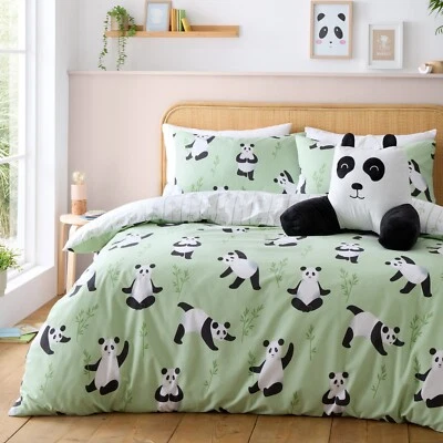 Funda nórdica verde Catherine Lansfield Panda Paws para niños Foto 1 de 4