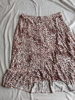 And/Or. Leopard Print Skirt. Faux Wrap. Frill. Brand New No Tags. UK 20 - Image 1 of 4