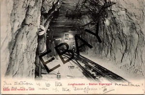 JUNGFRAUBAHN BAHNHOF EIGERWAND BAHNHOF POSTKARTE - Bild 1 von 2