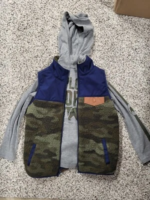 Boys Camo long sleeve and vest 2 piece set, Size 7 - Image 1 of 4