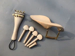 1 Set 4/4 violin Kit Canada maple wood violin Peg Chin Rest Tailpiece End pin - Picture 1 of 4