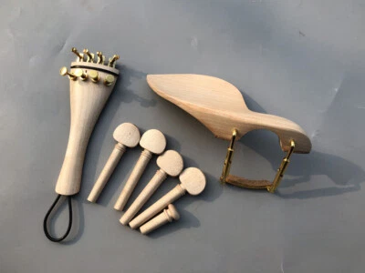 1 Set 4/4 violin Kit Canada maple wood violin Peg Chin Rest Tailpiece End pin - Image 1 of 4