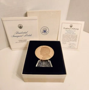 1977 Jimmy Carter .999 Fine Silver & Bronze Presidential Inaugural Medal Set - Picture 1 of 6