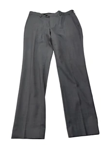 HERREN NÄCHSTE GRÖSSE W34" GRAUE WOLL SMART KLEID HOSE ANZUG HOSE GERADE SCHMALE PASSFORM - Bild 1 von 3