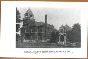 TARJETA POSTAL RPPC DE SENECA KANSAS COURT HOUSE DEL CONDADO DE NEMANA - Imagen 1 de 2