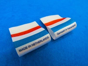 Made in Netherlands/Gemaakt in Nederland Flag Labels Sew In Small Fold 25x25mm - Picture 1 of 2