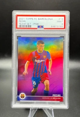 PEDRI Topps FC Barcelona Team Set #13 Pink Holo #98/99 PSA 9 Mint - Image 1 of 2