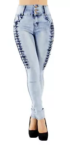 Colombian Design Butt Lift Push Up Mid / High Waist Skinny Denim Jeans (ML2) - Picture 1 of 8