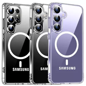 Per Samsung Galaxy S25 S25 Ultra Custodia Anti-Giallo Trasparente Magsafe Antiurto Cover - Foto 1 di 11