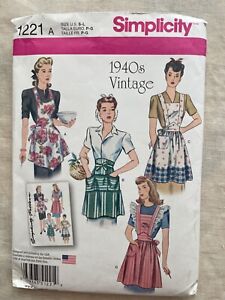 Pattern - Simplicity 1221  1940's vintage aprons(bm)
