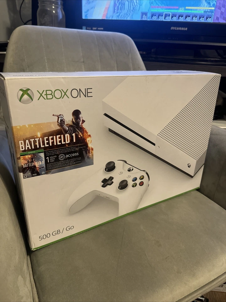 Microsoft Xbox One S Battlefield 1 500GB White Open Box Barely Used - Image 1 of 1