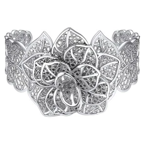 Oberarmreif Damen Blumenarmband offener Armreif 45mm breit Kupfer Armspange C... - Bild 1 von 6