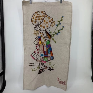 Vintage Holly Hobbie bestickte Kunsttafel Wandbehang 1976 signiert - Bild 1 von 13