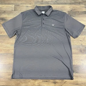 Polo de golf Callaway manga corta para hombre XL Opti seco negro/gris a rayas - Imagen 1 de 9
