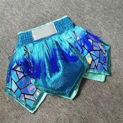 Pantalones Cortos de Boxeo Lentejuelas Hombres Mujeres Niños Pantalones de Muay Thai Profesional Artes Marciales Foto 1 de 2
