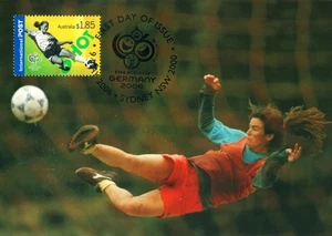 2006 FIFA Sideways Soccer Ball POSTCARD Maxicard FDI $1.85 Stamp CTO in Sydney - Picture 1 of 2