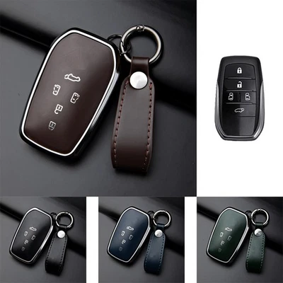 Funda de cuero de aleación para llavero remoto de coche para Toyota Previa Alphard 2014-2020 Foto 1 de 4