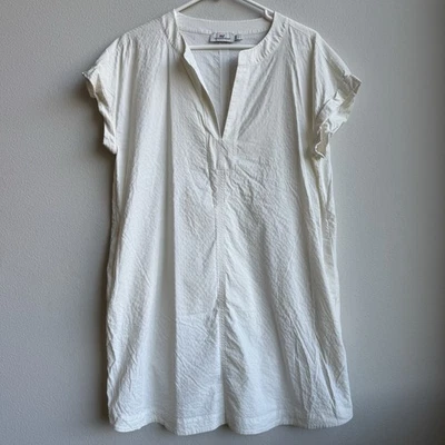 Vestido recto Vineyard Vines blanco texturizado manga corta para mujer talla grande Foto 1 de 4