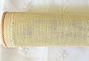 Needlepoint Canvas Zweigart Blank Linen Mono Off White 18 Count Size 18" x 22" - Picture 1 of 2