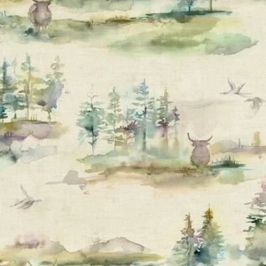 Roman Blind Voyage Caledonian Forest Topaz Linen Mix Interlined Mechanised MTM - Picture 1 of 1