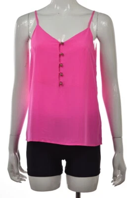 Yumi Kim Womens Top Size S Pink Solid Blouse Shirt Silk Spaghetti Strap - Image 1 of 4