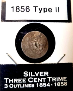 1856 THREE CENT TRIME, TYPE II. COMBINED SHIPN. BEAUTIFUL DETAIL. MUSTGO-SHOPPIN - Picture 1 of 7