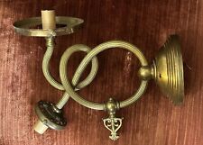 Antique Gas/ Electric Brass Wall Fixture Unusual Curly-Q Design Electrified