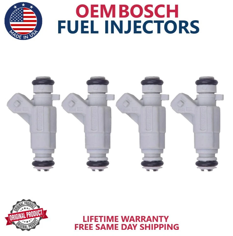 NEW Bosch OEM Set of 4 Fuel Injectors Fits 1998-02 Saab 9-3 2.0 Turbo 0280156022 - Image 1 of 4