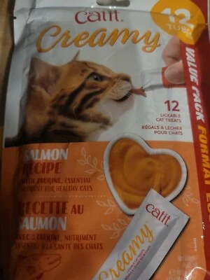 Catit golosina cremosa lamible para gatos, salmón, paquete de 12 Foto 1 de 2