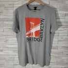 Mens H&M T Shirt Top Grey Medium Brooklyn Bridge Graphic Print Cotton Viscose 