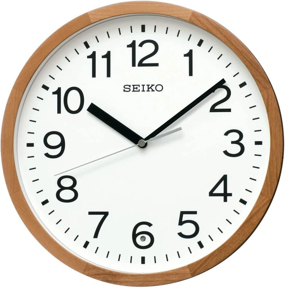 SEIKO Wall Clock KX249B Analog Wood frame 11.8 inch Natural Wood Color JAPAN