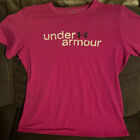 Women?S Under Armour Heatgear Logo Pink Short Sleeve T-Shirt Size Large ??