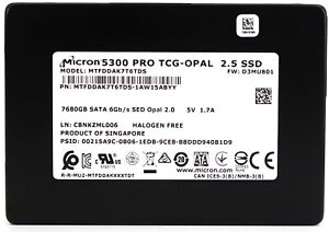 Micron 5300 Pro 7.68TB SATA 2.5" SED Enterprise SSD (MTFDDAK7T6TDS-1AW15ABYY)