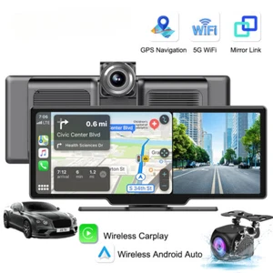 10.26'' Dash Cam 4K Car Mirror Video Player Wireless Carplay Android Multimedia - Picture 1 of 17