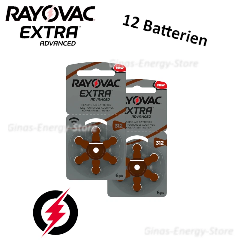 12 x Hörgerätebatterien Typ 312 Rayovac Extra Advanced ZL3