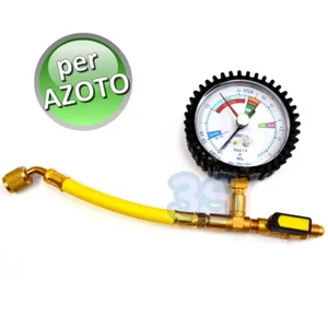 Manometro per azoto attacchi 1/4'' sae con rubinetto per prova tenuta circuito - Foto 1 di 2