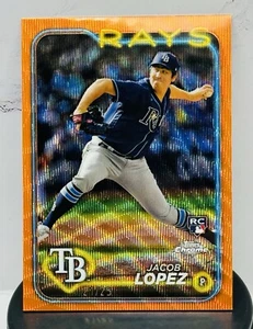 JACOB LOPEZ RC 2024 Topps Chrome Rookie Orange Wave Refractor /25 #225 Sharp! - Picture 1 of 2