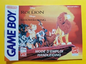 LE ROI LION / LEEWEKONING / NOTICE NFAH Game Boy NINTENDO GB Handleiding Disney - Imagen 1 de 2