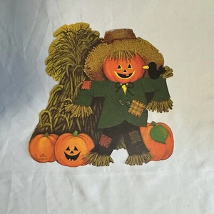 Jack-O-Lantern Spaventapasseri, Corvo e Gambo di Mais fustellato su 1 lato - Foto 1 di 2