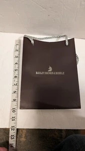 Bailey Banks & Biddle Brown & Silver 7 1/2" x 10" Paper Shopping Gift Bag - Picture 1 of 2