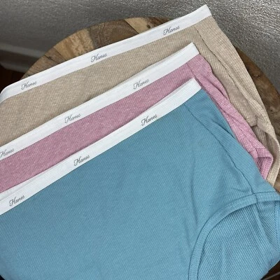 Hanes l L Classic Comfort Cotton Ribbed High Rise Full Coverage Brief Panty Set - Image 1 of 4