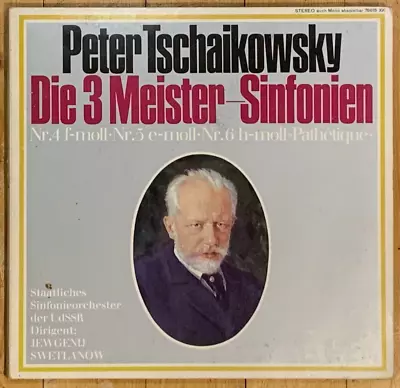 Tchaikovsky The Master Symphonies 4-6 JEVGENY SVETLANOV Eurodisc Melodiya 3LP NM - Image 1 of 4
