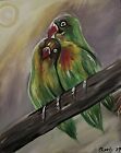 8x10 Canvas  Panel Acrylic Painting of “Love birds”  Original Artist- OOAK