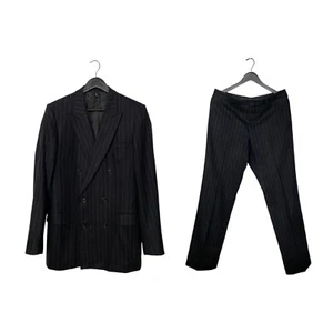 Dior Homme AW02 by Hedi Slimane Double Breasted Chalk Stripe Wool Suit Size 50 - Picture 1 of 18