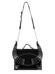 Gothic Diabolic Horns and Spikes Black Purse - Picture 1 of 7