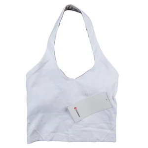 New Lululemon Size 4 Align Halter Tank WHT White Shelf Bra Nulu $68 - Picture 1 of 6