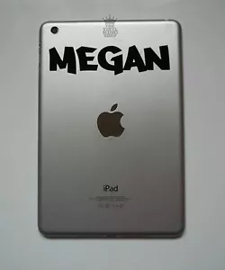 iPad Mini Personalised Custom Name Sticker Vinyl Decal Moon Kids tablet childs - Picture 1 of 7
