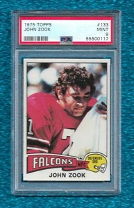 1975 TOPPS #133 JOHN ZOOK PSA 9 MINT POP 29 ONLY 8 HIGHER ATLANTA FALCONS - Picture 1 of 1