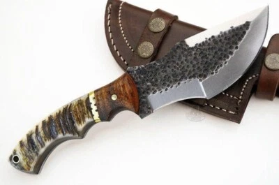 "Herramienta D2 hecha a mano acero caza hoja fija rastreador cuchillo funda EDC supervivencia 10""" Foto 1 de 2